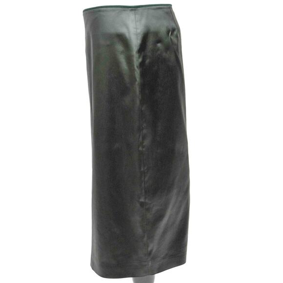 Nicole Farhi Dark Green Satin Pencil Skirt Size 12 - Picture 2 of 11